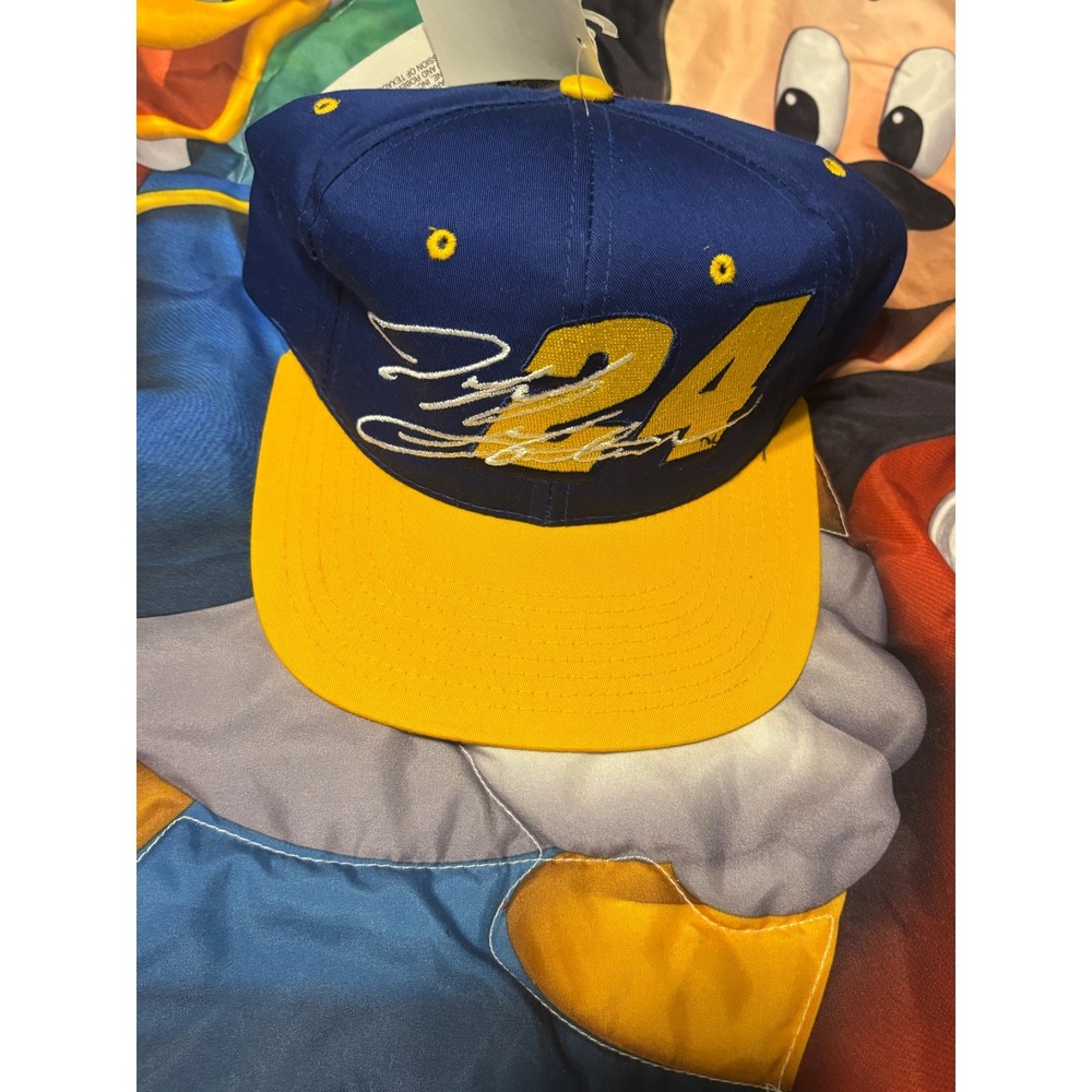 Vintage Jeff Gordon NASCAR 24 Snapback Hat Competitors View Blue Yellow New Tag